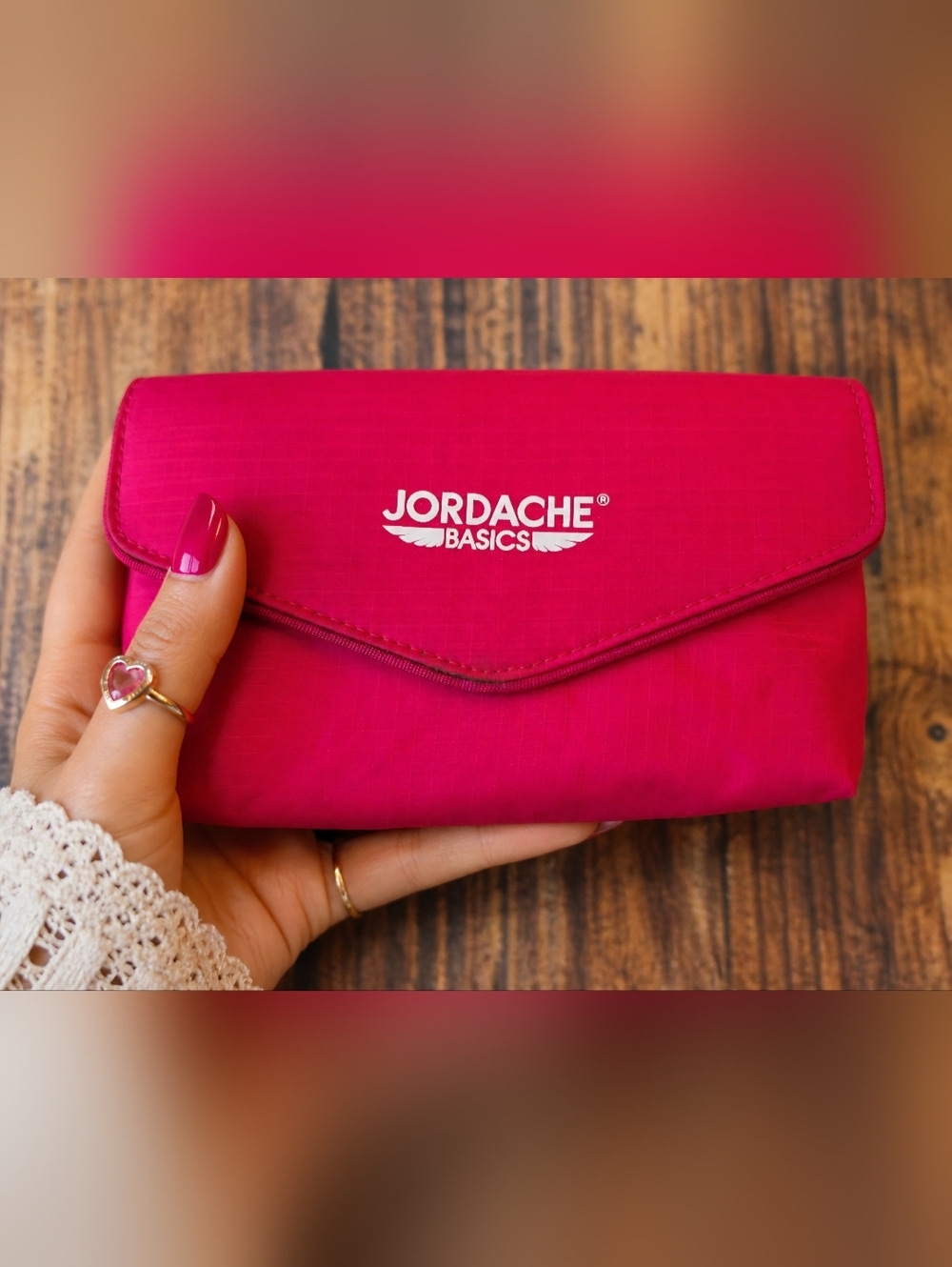 Jordache Basics Vintage 1990's Pink Snap Wallet w/ Card Holder, Coin Purse,+More